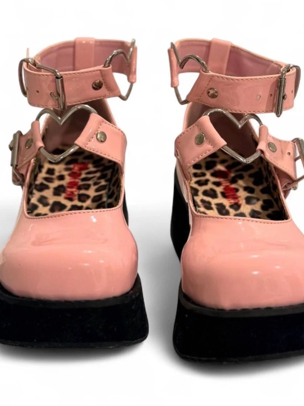 Demonia Sprite-02 Baby Pink Patent Platform Mary Janes Size 6